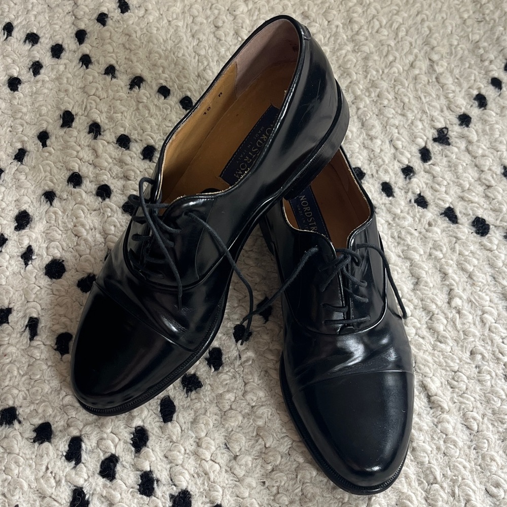 Nordstrom Black Leather Oxfords